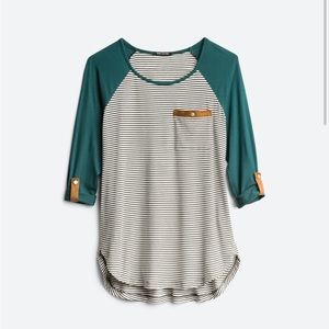 Pink Clover Madeline Roll Tab Knit Top